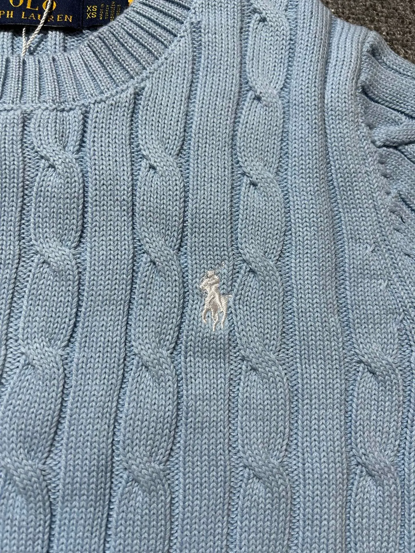 P160 20💰 Ralph Lauren round neck solid color pony embroidered logo cardigan knitted sweater Size: XS～L